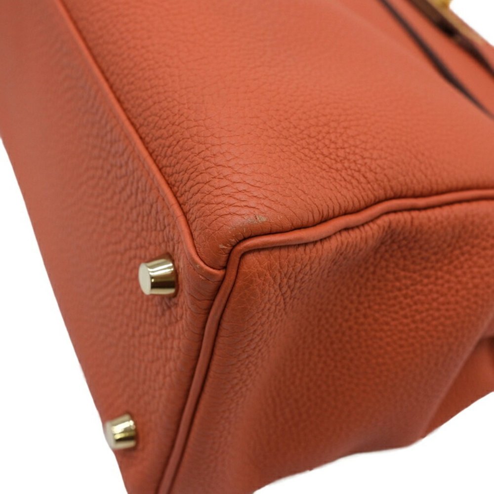 HERMES Kelly 32 Handbag Tote Bag Taurillon Clemence Leather Terre Bateau Oran... - Picture 8 of 16